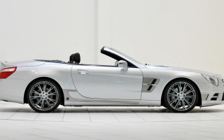 White mercedes sls roadster detailed - convertible free wallpaper for desktop