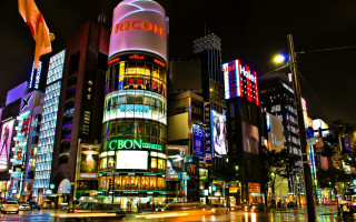 Tokyo cityscape neon lights skyscrapers - japan free wallpaper