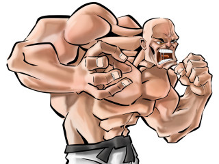 Muscular man grin toothbrush digital - a big grin free wallpaper