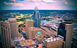 Tokyo cityscape bridge river sunset - free city wallpaper