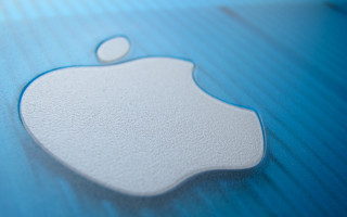 Apple logo blue surface white - a blue surface free wallpaper for desktop
