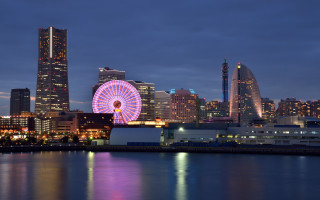 Ferriswheel cityscape night eastern architecture - a ferris free wallpaper for desktop