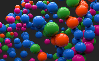 Colorful balls floating raytraced artist - the air together free wallpaper
