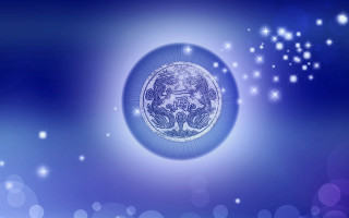 Blue starry moon galaxy bokeh - a blue circle free wallpaper for desktop