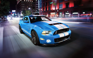 Blue mustang city night cobra - a blue mustang mustang free wallpaper