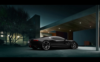 Black sports car night driveway - a driveway free wallpaper