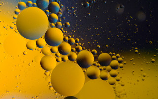 Yellow blue liquid bubbles microscopic - liquid free wallpaper