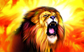 Lion open mouth fire background - a lion free wallpaper for desktop