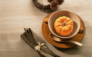 Small pumpkin cup saucer napkin - a saucer free wallpaper