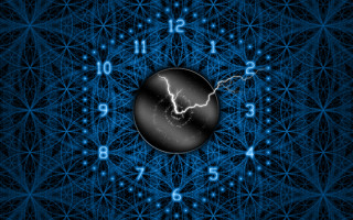 Clock lightning blue stars circles - surreality free wallpaper