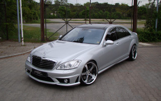 Silver car brick road fence - a brick road next free wallpaper for desktop