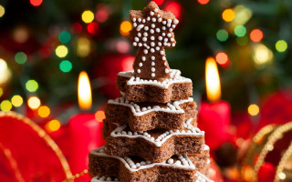 Christmas tree cookies lit tree - cookie free wallpaper