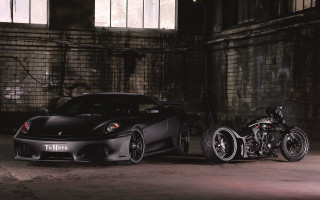 Black sports car motorcycle garage - a garage area free wallpaper