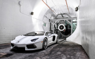 White sports car tunnel machine 2 - a tunnel free wallpaper