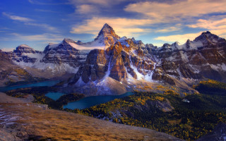 Mountain lake cityscape clouds sunset 2 - a few mountain free wallpaper for desktop