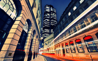 City street train night clock - a train free wallpaper