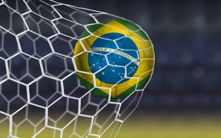 Soccer ball brazil flag net - realism free wallpaper
