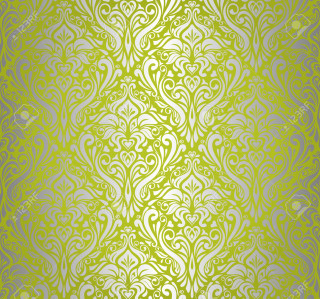 Green white floral swirls leaves - swirl free wallpaper