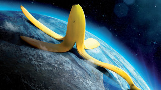 Banana earth stars astronaut aurora - ultra realistic digital art free wallpaper for desktop