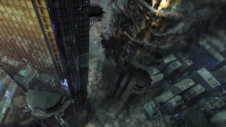 Cityscape smoke tallbuildings mattepainting bridge - cedric peyravernay free wallpaper