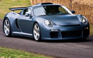 Blue sports car driving road 5 - neoclassicism free wallpaper for desktop