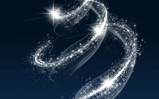 Sparkling letter s blue stars - fantasy magic free wallpaper for desktop