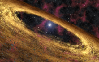 Large yellow starspace blue light - star and dusts free wallpaper