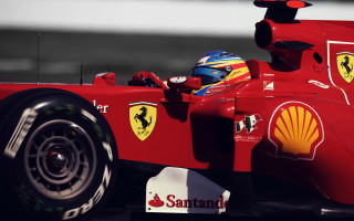 Red ferrari helmet track photorealism - alonso vázquez free wallpaper