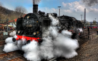 Steam engine train forest people - tree and people free wallpaper