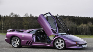 Purple sports car parking lot - a purple sports car free wallpaper