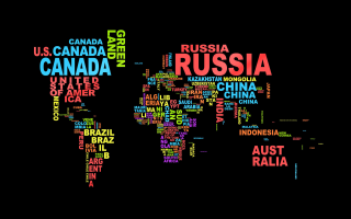World map countries languages black 2 - different free wallpaper