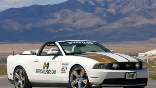 White mustang convertible brown stripe - convertible free wallpaper