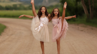 Two girls dresses dirt road - one girl free wallpaper for desktop