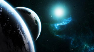 Distant planet space bright light - a distant star in the background free wallpaper