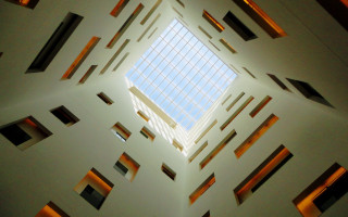 Building skylight windows open ceiling - a cubist painting free wallpaper