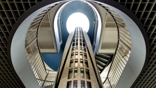 Skyline clock tower modernism bridge - modern art deco free wallpaper