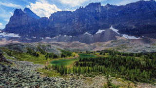 Mountain lake forest sky landscape - a few mountain free wallpaper