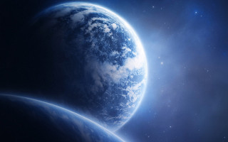 Blue planet light starry night - a blue planet free wallpaper