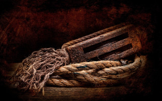 Rope wooden object table brown - a rope free wallpaper