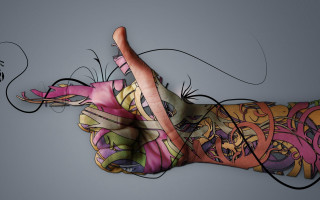 Womans hand tattoo 3d render - a womans hand free wallpaper