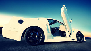 White car door open sky - luxury free wallpaper