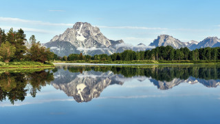 Mountain lake reflection trees sky 5 - ansel adams free wallpaper
