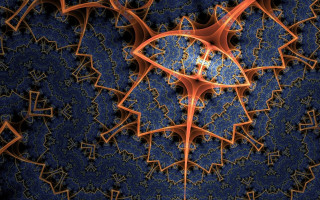 Mandelbrot fractal aurora starry sky - pattern free wallpaper for desktop