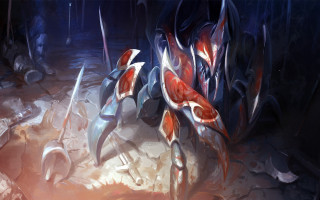 Red white objects cave light - a painting of a bunch free wallpaper