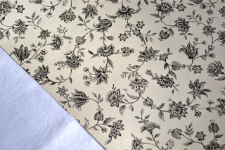 Flowered fabric closeup white blue - fabric free wallpaper