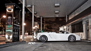 White sports car gas station - a gas station free wallpaper