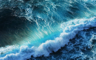 Large wave crashing ocean shore 2 - over the ocean water free wallpaper for desktop