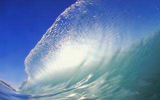Breaking wave sunlight blue green - water free wallpaper for desktop