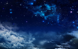 Night sky stars clouds bright - a night sky free wallpaper