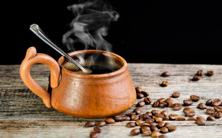 Coffee cup steam beans wooden 2 - coffee bean free wallpaper for desktop